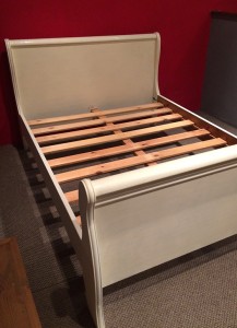 Painted sleigh bed